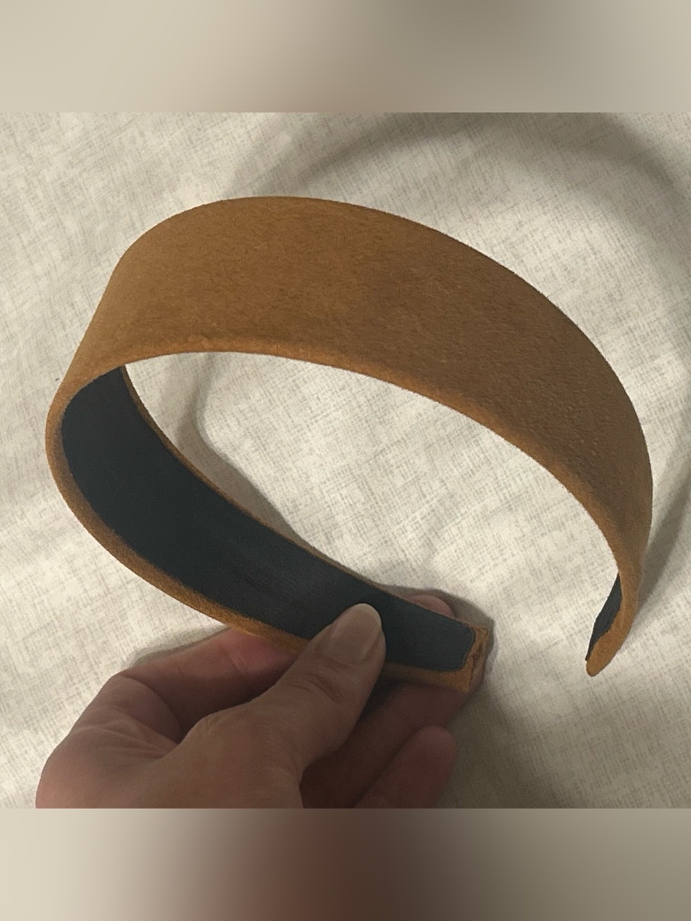 Suede Wide Caramel Women's Headband